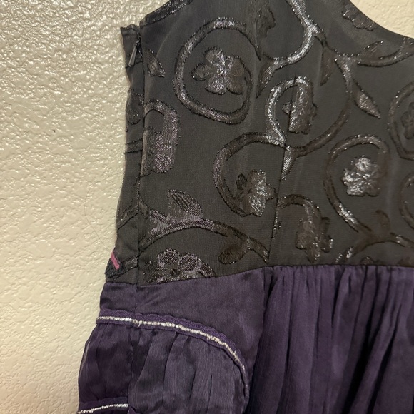 Free People Lotus Pond Purple Black Beaded Dress Sz L - Picture 8 of 12